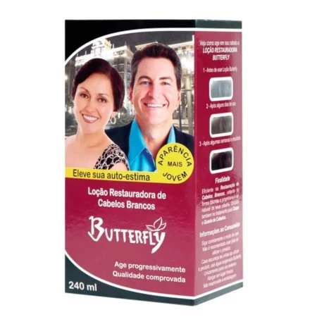 Butterfly Loção Restauradora De Cabelos Brancos 240Ml em Oferta na Shopee