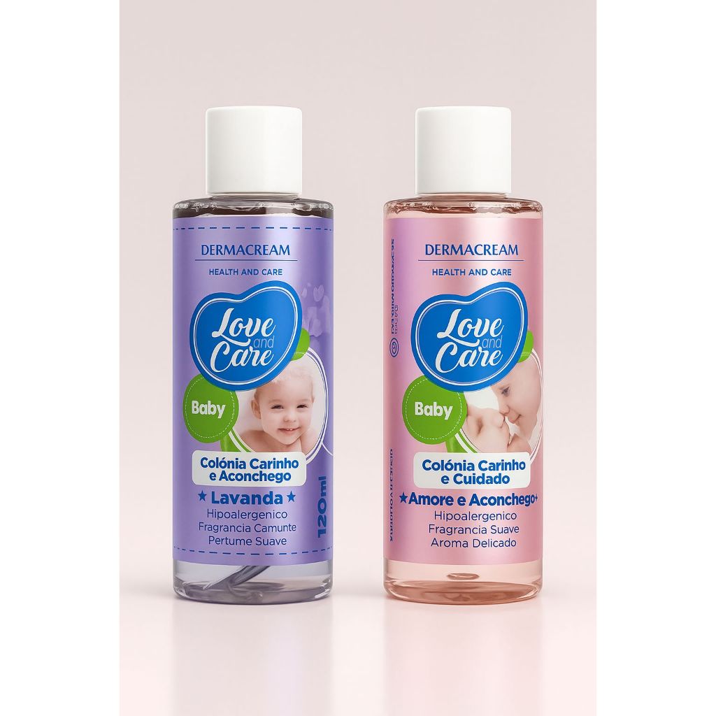 Colônia Infantil Love and Care Baby – 120ml | Fragrância Suave e Calmante | Hipoalergênica