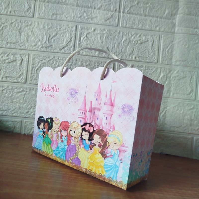 Sacolinha Personalizada Lembrancinha para Festa Princesas Cute-Pegue e Monte