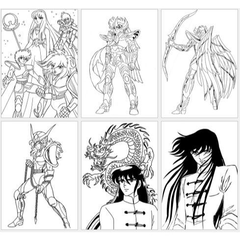 50 Desenhos Os Cavaleiros do Zodíaco para colorir  DESENHO A4