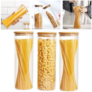 Kit 3 potes de vidro 1.7L tampa de bambu hermético madeira borossilicato porta alimentos macarrão em Oferta na Shopee
