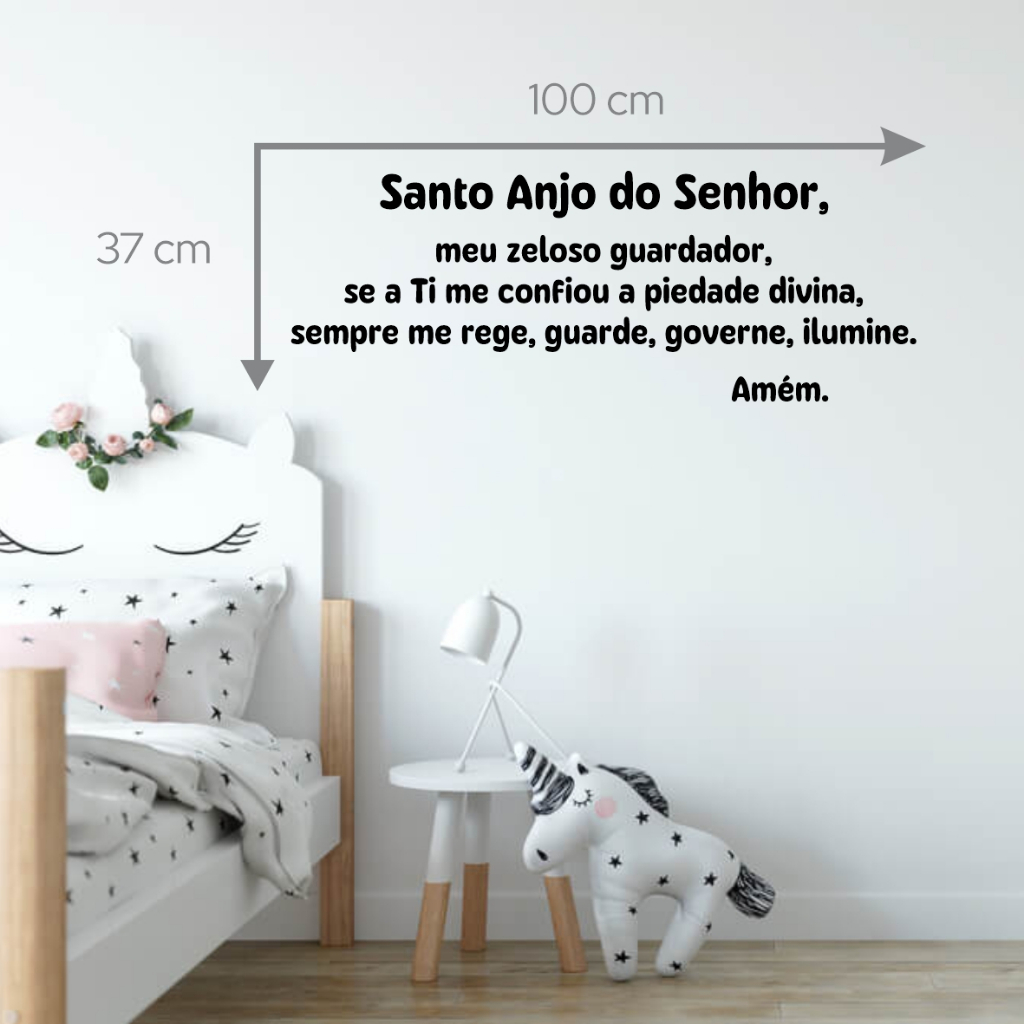 Adesivo Infantil Decoração Oração "Santo Anjo do Senhor" Menino & Menina