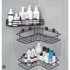 Prateleira Triangular de Banheiro e Cozinha com Suporte Adesivo para Shampoo e Sabão-Organizador de Produtos de Higiene