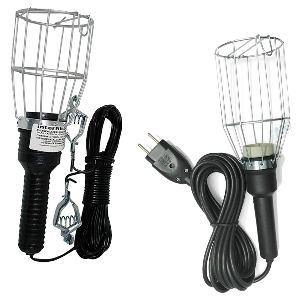 Pendente Extensão Luz Gaiola Oficina Cabo Paralelo Garra Para Bateria - Plug Tomadas Mecânico em Oferta na Shopee