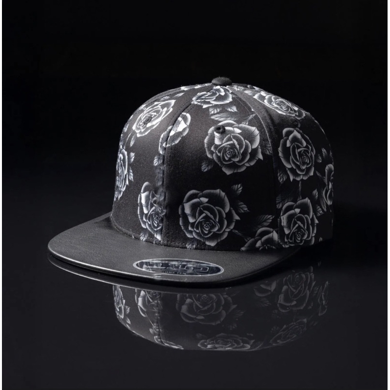 Boné mcd aba reta liso preto Floral Básico fitão de couro ajustável