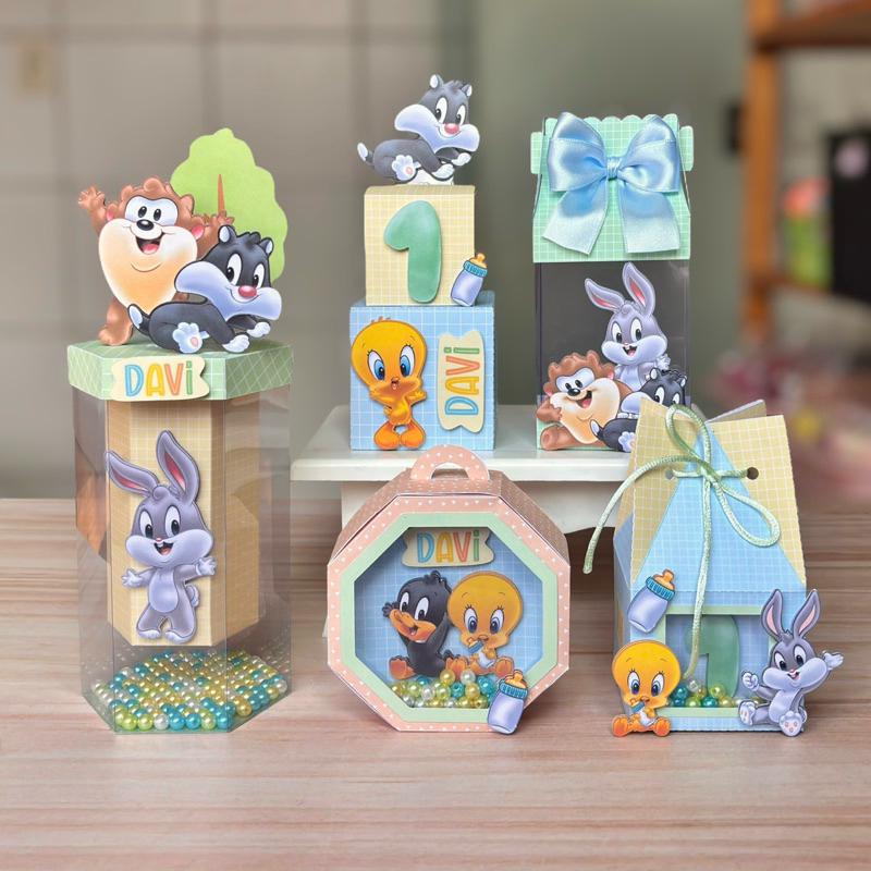 Kit Caixas Personalizadas Luxo – Baby Looney Tunes | Lembrancinhas para Festas e Aniversários em Oferta na Shopee