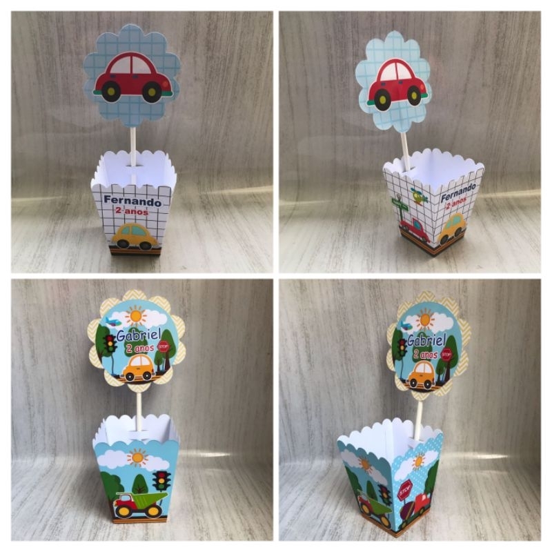 Centros de mesa Cachepot  MEIO TRANSPORTES Personalizado com Nome | Cachepot Festa Infantil Chá Aniversário Decoração