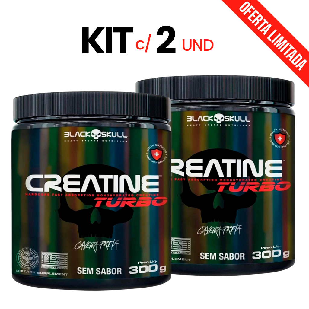 Kit 2 Unidade Creatine Turbo Black Skull 300g