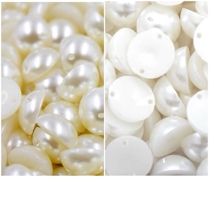 50G Meia Pérola COM FURO para Costura 6,8,10,12,14mm Branca/Marfim em Oferta na Shopee