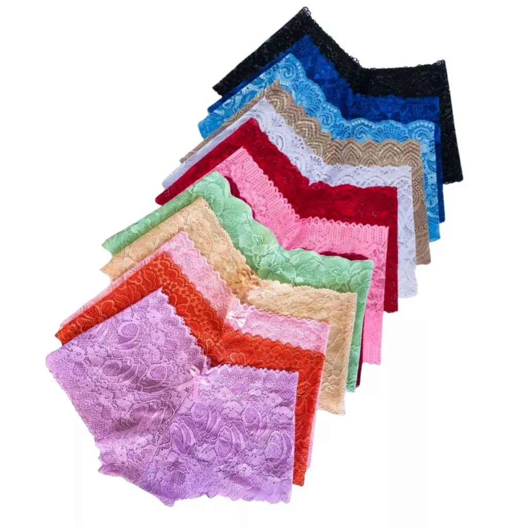 Kit 10 Caleçon Calcinha Renda Cós Alto Conforto Dia a Dia Calesson Short