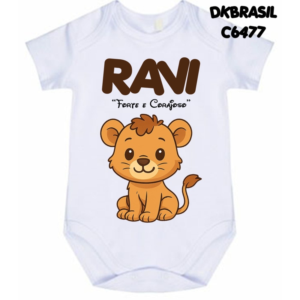 Body Leãozinho com nome Ravi