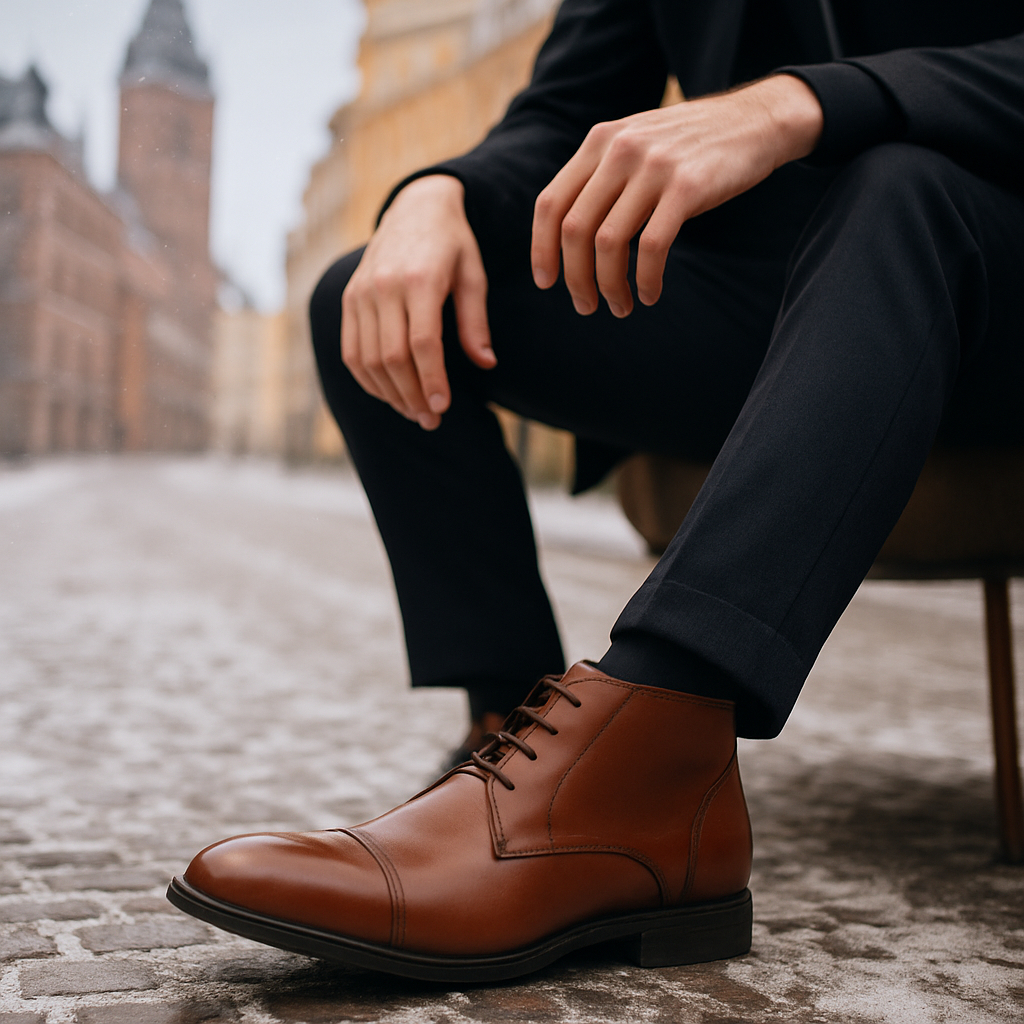 Bota Ankle Boot Masculina Estilo Social Esporte Fino Elegante 100% em Couro Legítimo