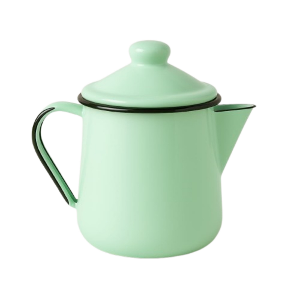 Leiteira Bule Tradicional Indução e outros fogões Nr12 Esmaltada Mãe Ágata Verde Agua 1.1Lts - Ewel