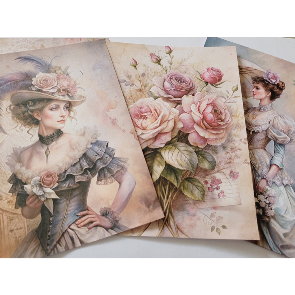 Papéis de Carta - Victorian - Papel Decorado para anotações ou colecionar - papel de carta, papel decorado, anotação em Oferta na Shopee