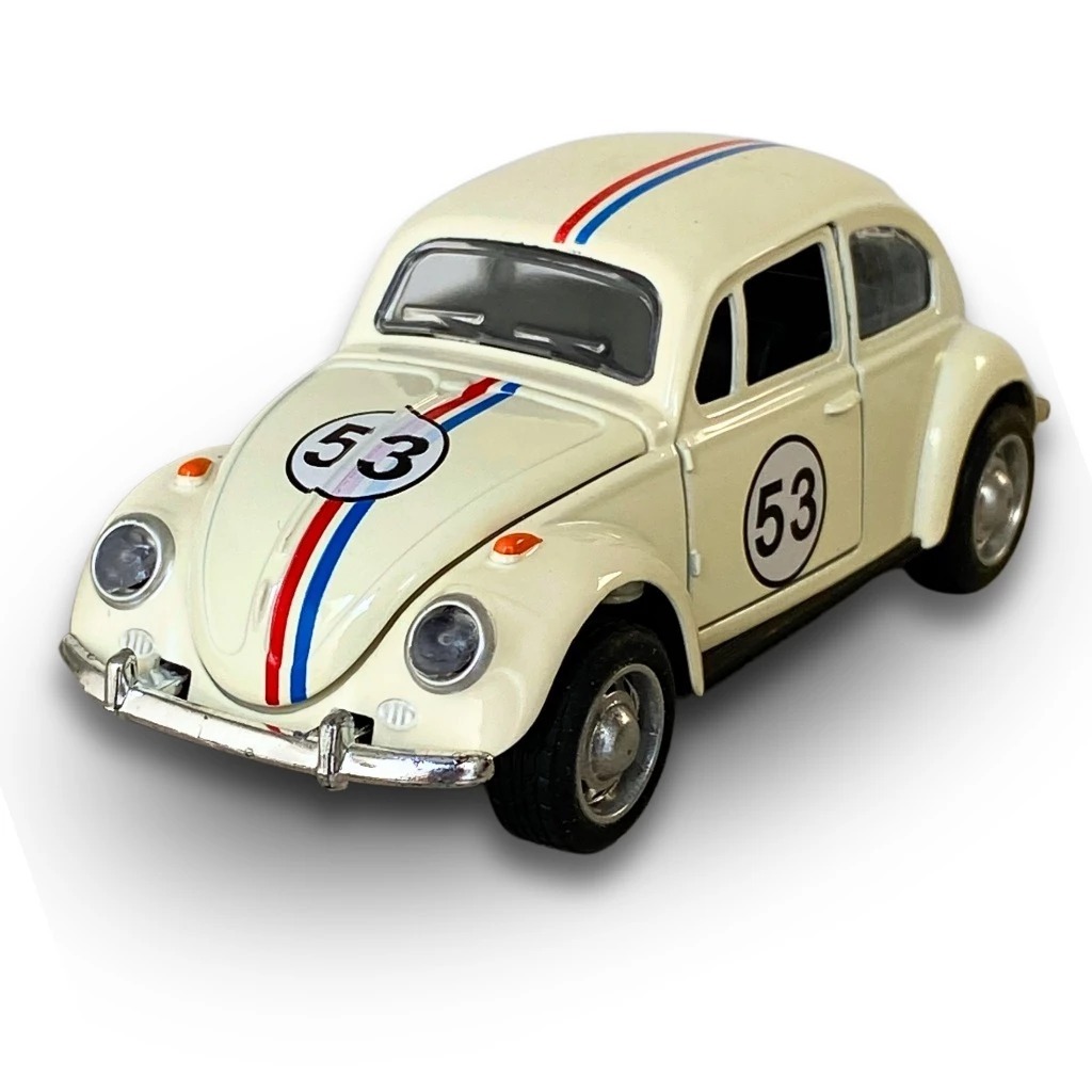 Fusca Herbie 53 Miniatura de Ferro Abre Porta e Capô Fricção Coleção Otimo Presente a Pronta entrega