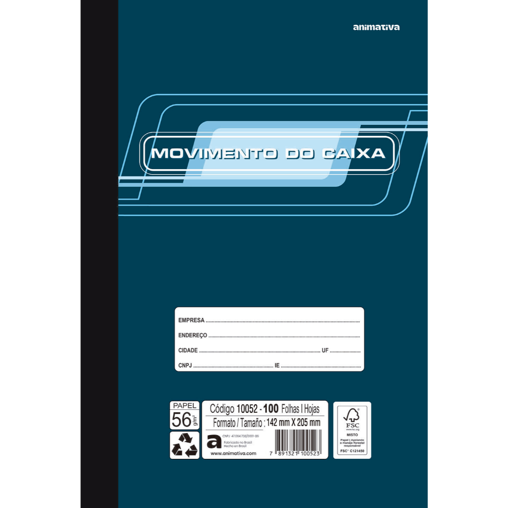 Livro Movimento do Caixa 1/4 100 Folhas Animativa