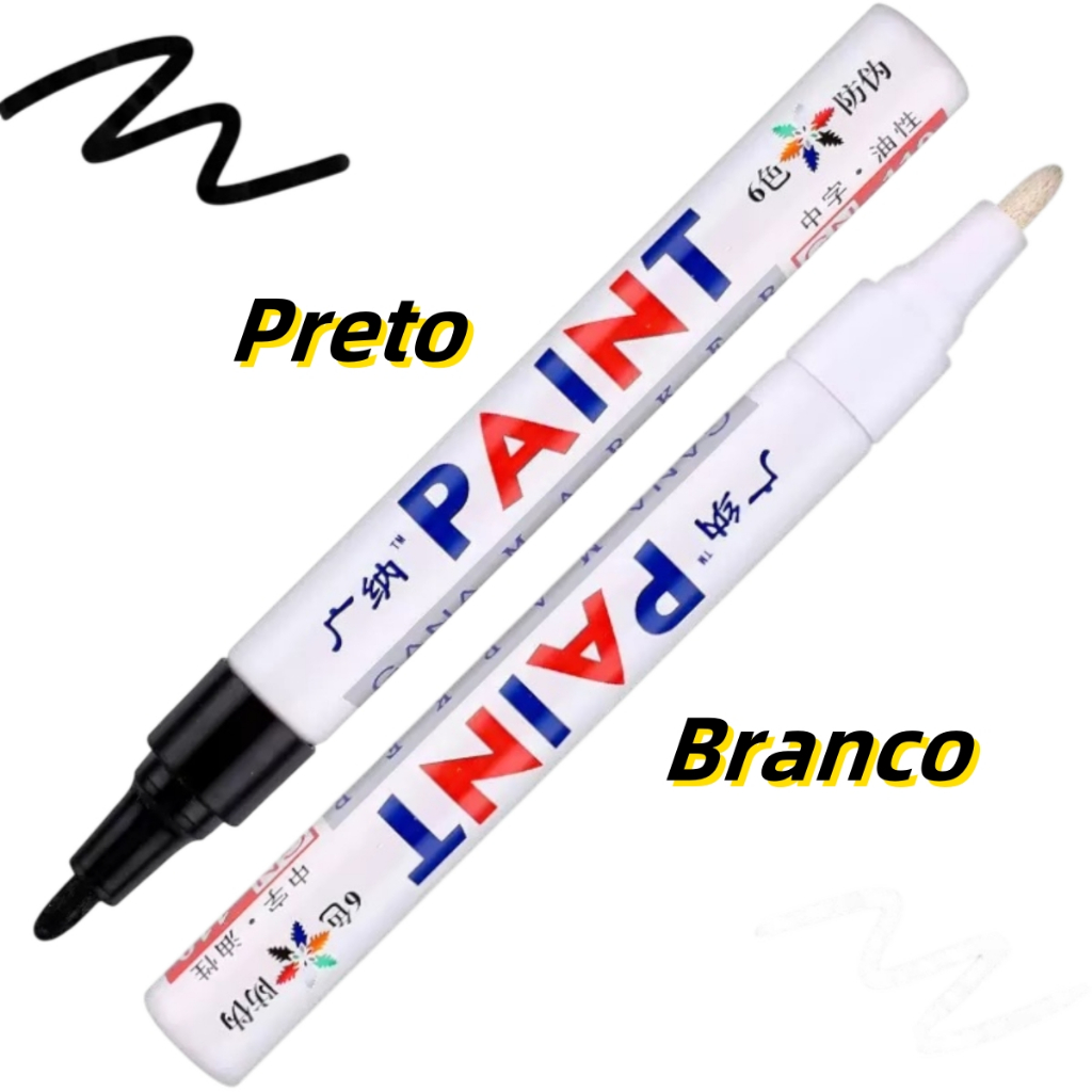 1/2/4/6 Pçs Canetas Marcadora Pintura Automotiva Permanente Tira Riscos Carro/Moto Retoque de Placa Tênis Pneus