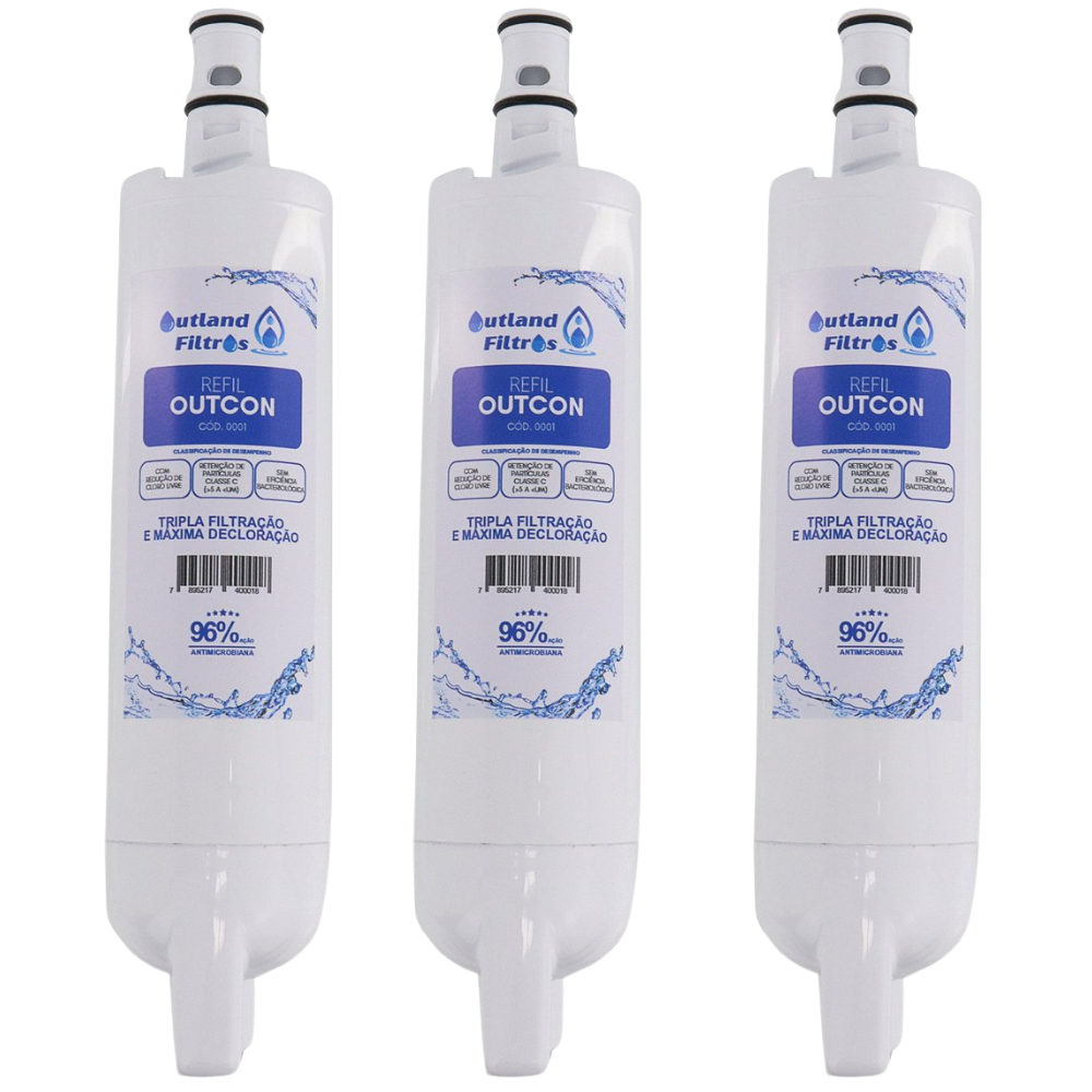 Kit 3 Refil Filtro Outcon Para Consul Cpb34 Cpc31 Cpb35 Cpc30