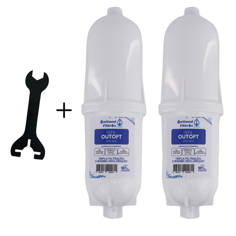 Kit 2 Filtro Refil Compatível Soft Everest Purificador + Chave Auxiliar de Troca