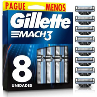 Gillette Mach 3 Carga Recarga Para Aparelho De Barbear 8 Un em Oferta na Shopee