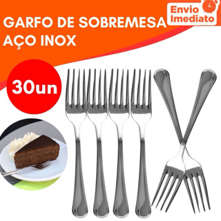 Kit 30 Garfo de Sobremesa Inox Para Restaurantes Lanchonetes Bistro Padarias Alta Qualidade em Oferta na Shopee