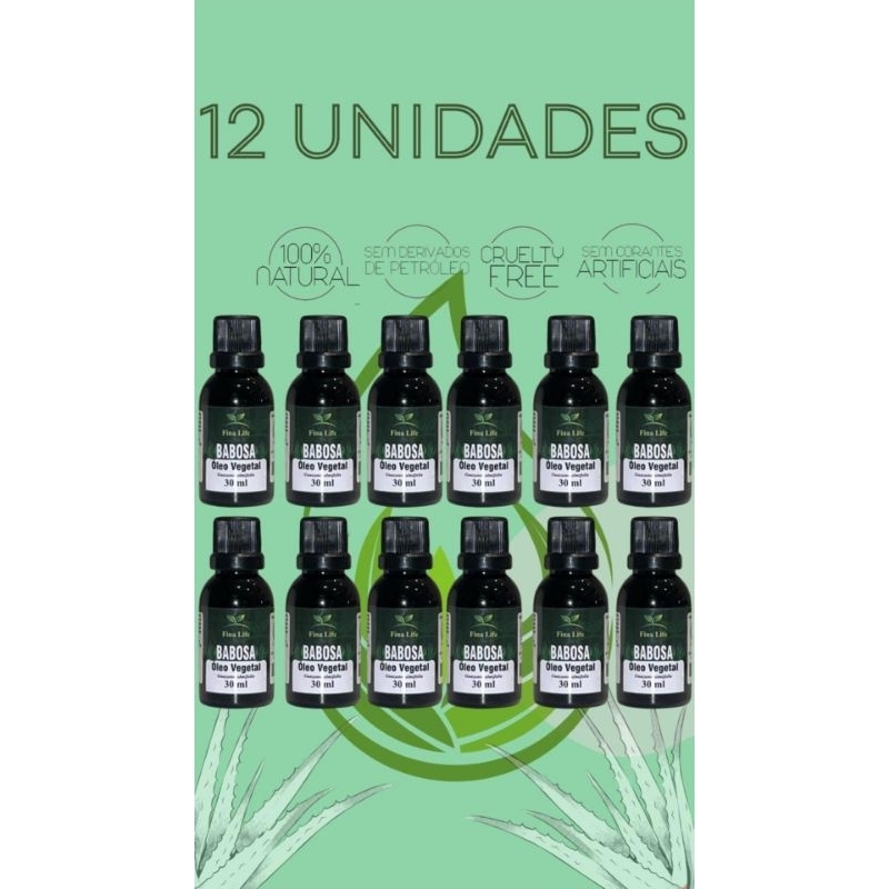 Óleo vegetal babosa (Aloe vera)30ml fina life 12 unidades hidratante - cicatrizante - Anti inflamatório