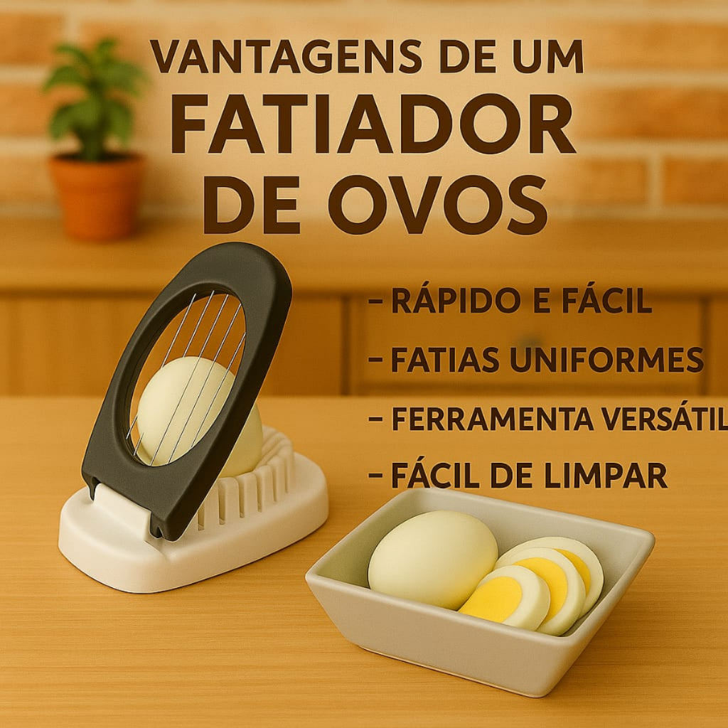 Utensílio de Cozinha Fatiador de Ovos - Compacto e Fácil de Usar em Oferta na Shopee