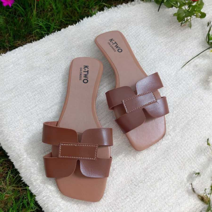 Sandália Rasteirinha, Rasteira Flat Mod. H, Confortável, solado antiderrapante, várias cores, K-two Calçados