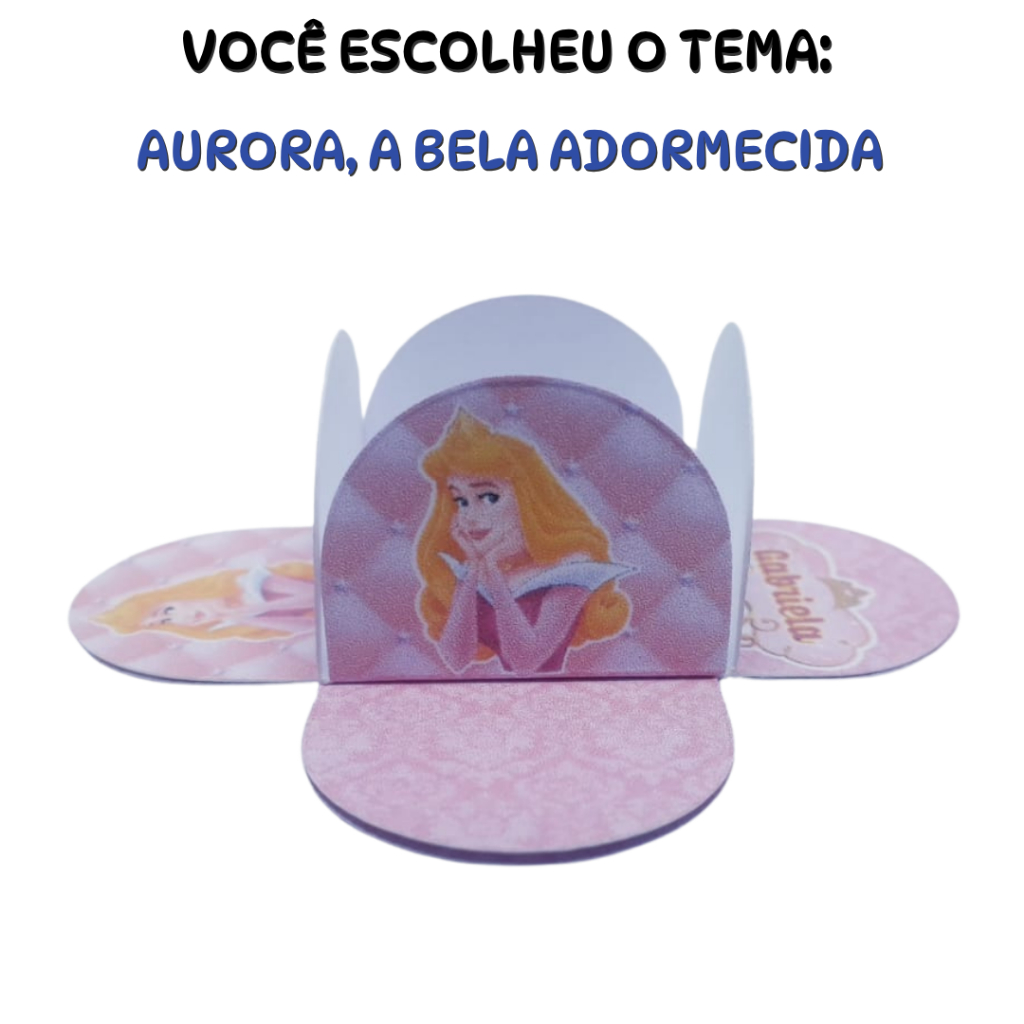 Forminhas personalizadas para doces – Tema A Bela Adormecida Princesa Aurora - Lembrancinha Festa Infantil