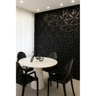 Kit Até 40 Placas 3D Na Cor Preta Decorativa Painel Revestimento De Parede - Envio Imadiato em Oferta na Shopee