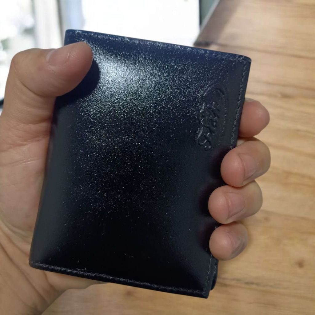 Carteira Masculina Em L Couro sintético Dinheiro Cartões Documentos fish