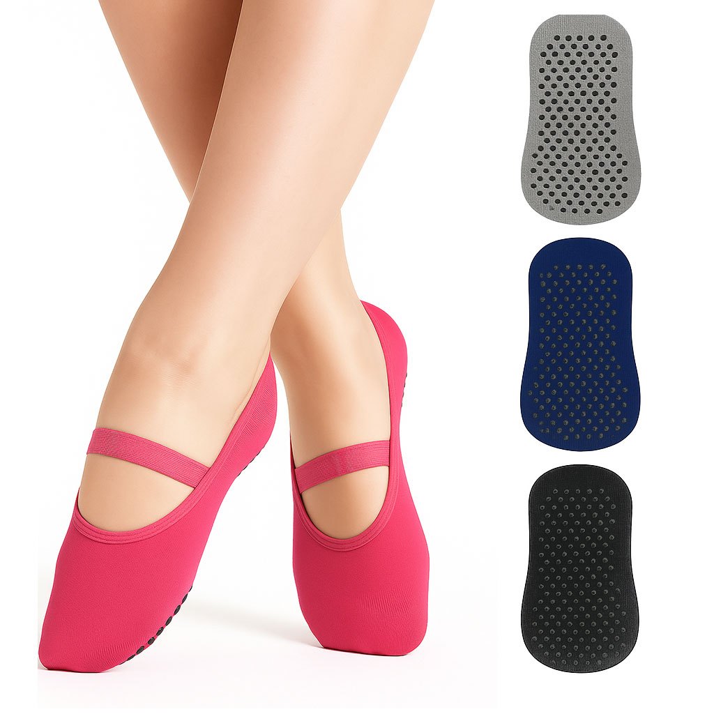 Meia Yoga Pilates Antiderrapante Algodão Sapatilha Solo Hidroginástica Academia Ginástica Feminina Up - Women Clothes