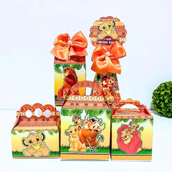 Kit Festa Rei Leão Laranja Pegue e Monte – Lembrancinha Infantil – Personalizados com Nome