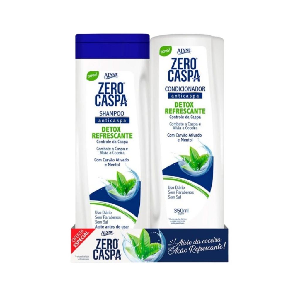 Alyne Detox Refrescante Controle de Caspa – Kit Shampoo 350ml + Condicionador 350ml
