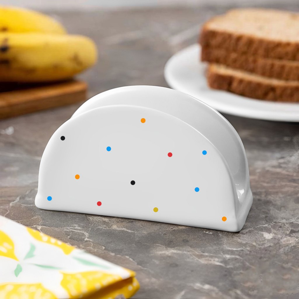 Porta Guardanapo Porcelana Branco Poá em Oferta na Shopee