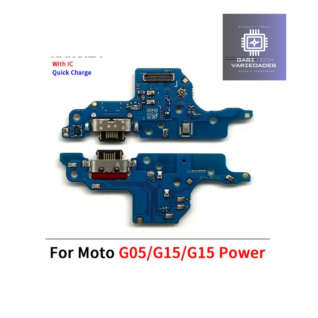 Placa de Carga Turbo Motorola G05/G15/G15POWER/G PLAY 2024/G POWER 5G 2024/G34(5G)/G45(5G)/G75(5G)/G85