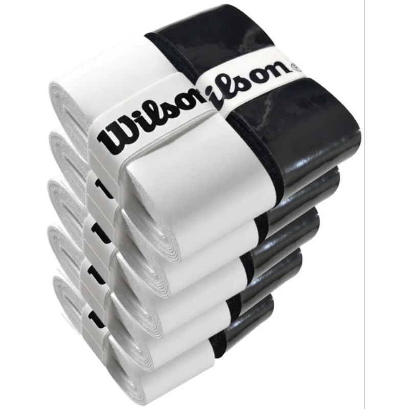 Kit 10 Overgrip Wilson Para Beach Tennis PadelPickleball Cor 5 Branco 5 Preto Lisos