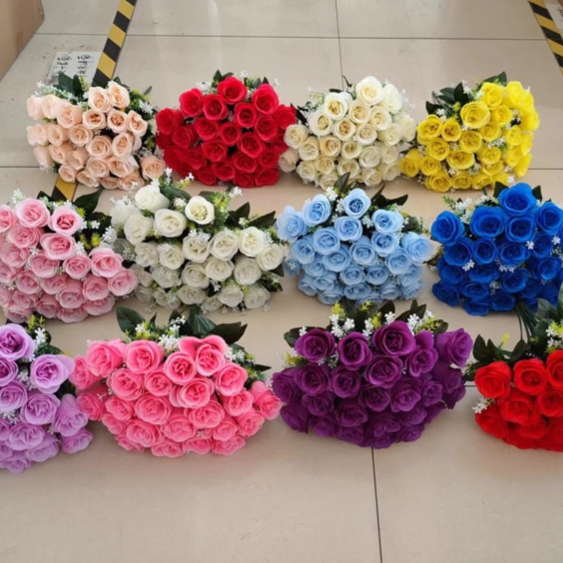 Kit ou Unidade de Buquê de Rosas com Folhagem, Buquê de Noiva, Buquê de Casamento,flores artificiais