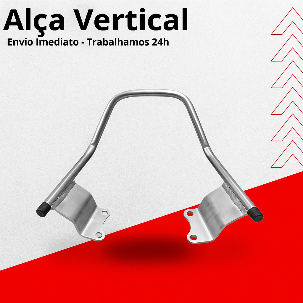 Alça Factor Fazer 150 125i 2016 A 2025 Cromada Vertical Solda Reforçada Polida