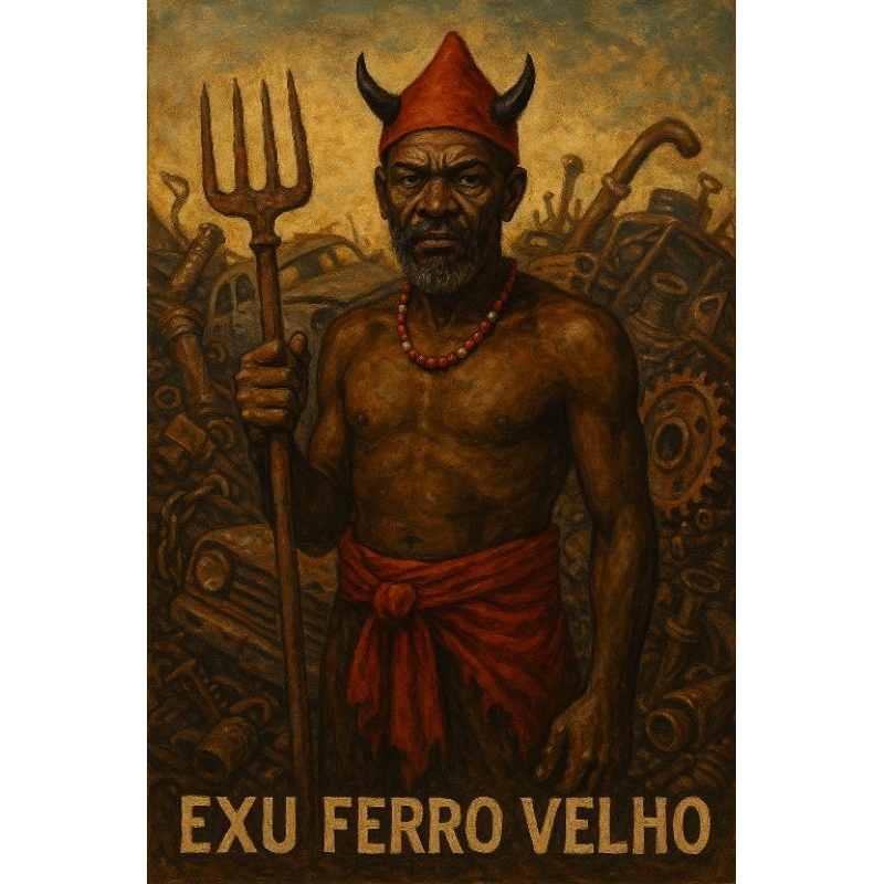 QUADRO DECORATIVO PLACA MDF-EXU FERRO VELHO