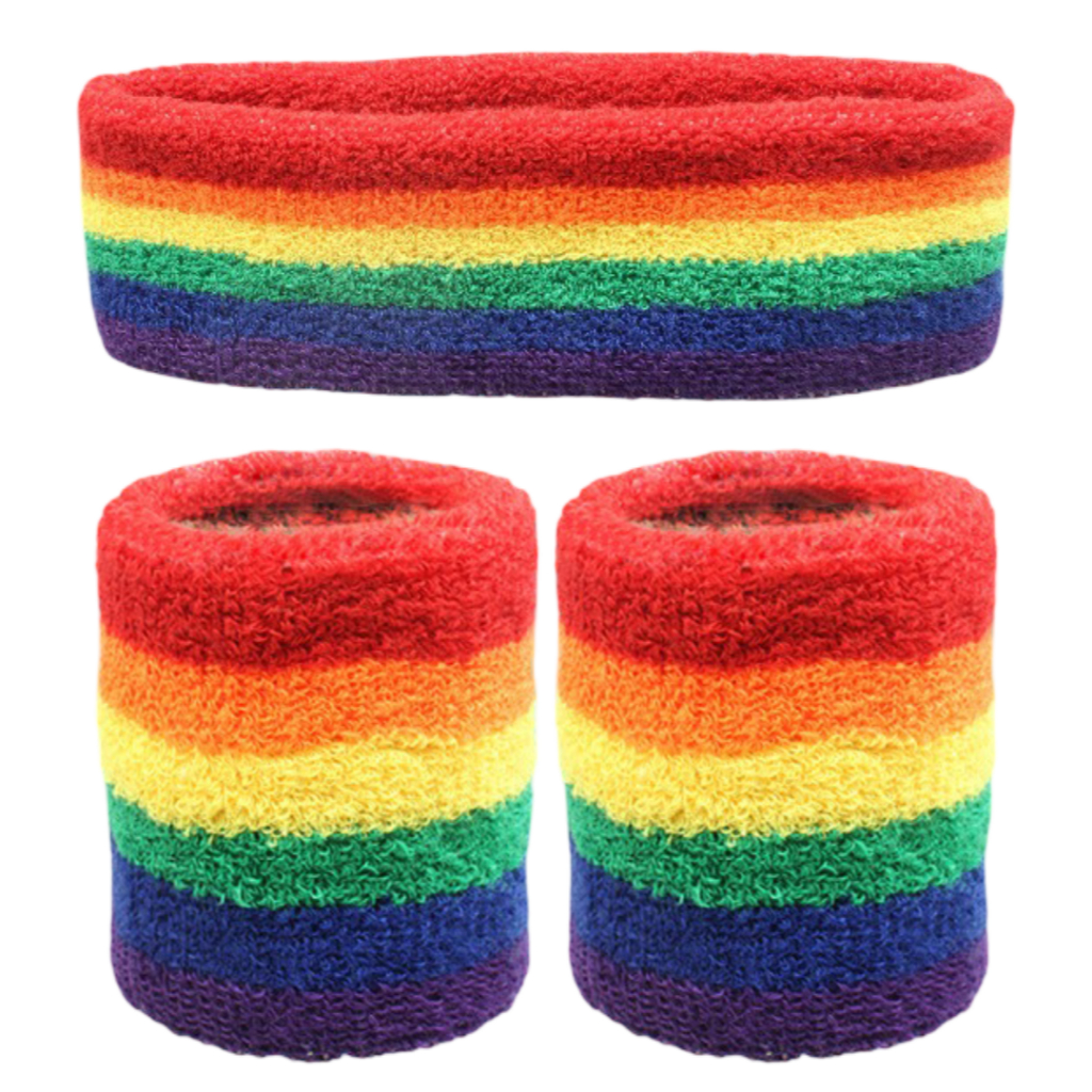 Faixa De Testa Testeira Masculino Feminino Tênis Academia E Par Munhequeira Unissex Multicolorido