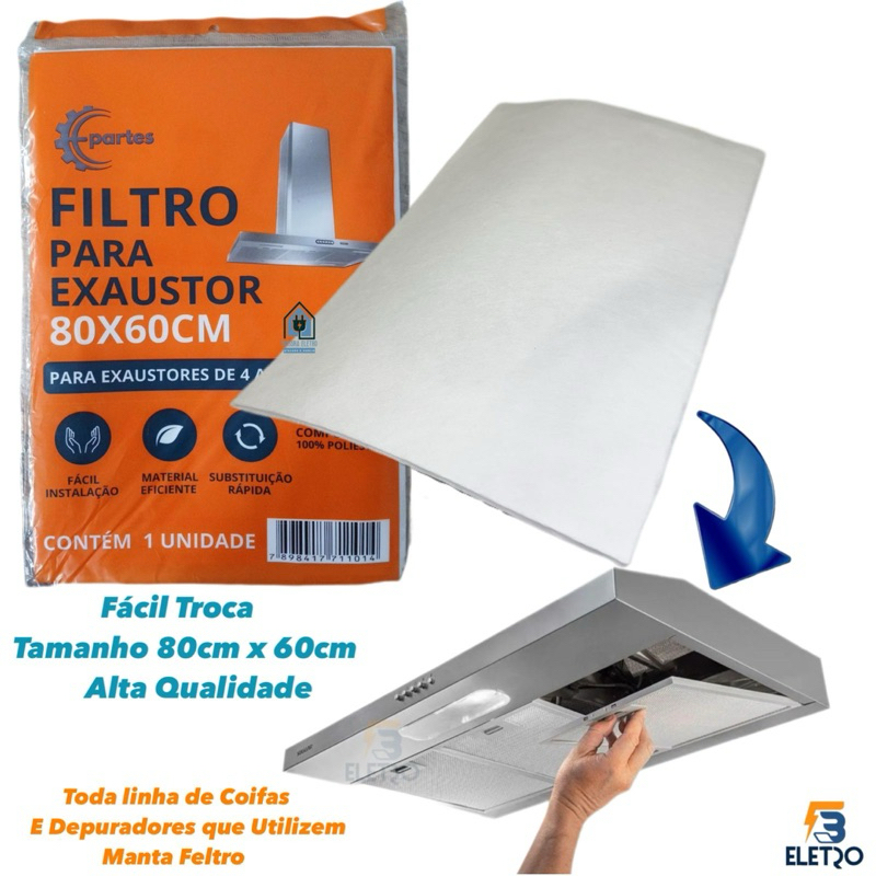 Manta Feltro para Coifa Exaustor Sugar / Bosch / Colormaq ( Universal Tamanho 60cm X 80cm )