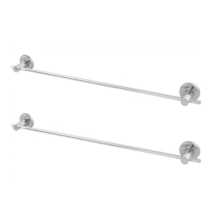 Kit 2 Porta Toalha Reto Stander Cromado