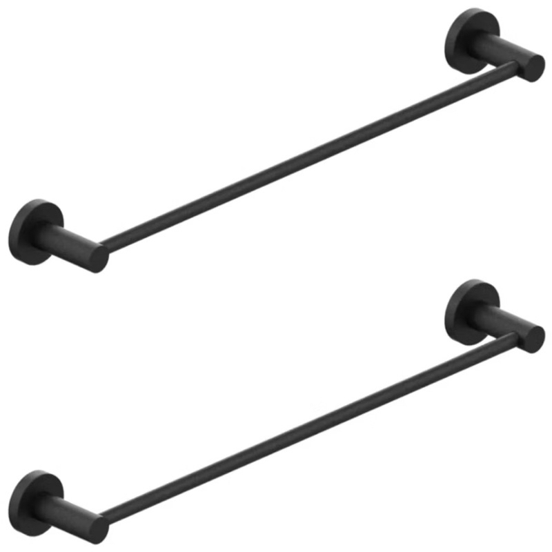 Kit 2 Porta Toalha Reto Stander Preto