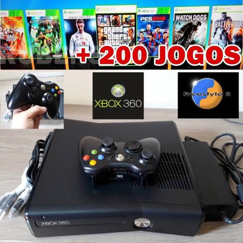 Xbox 360 Destravado RGH / Jtag + 200 Jogos no Hd