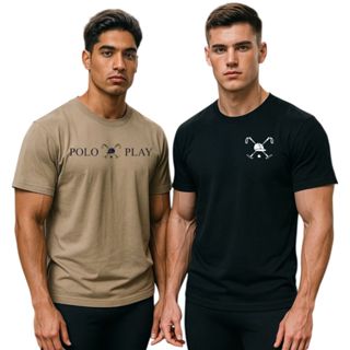 Kit 2 Camisetas T-Shirt Polo Play Masculina Tecido 100% Algodão Entrega Imediata Preço de Fábrica em Oferta na Shopee