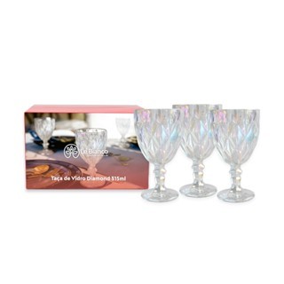 Kit Taça De Vidro Diamond Colorful - 315ml 6/4/2 unidades