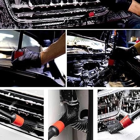 Kit 5 Pincel Automotivo Detalhamento Limpeza Interno e Externo Líder · foto 2
