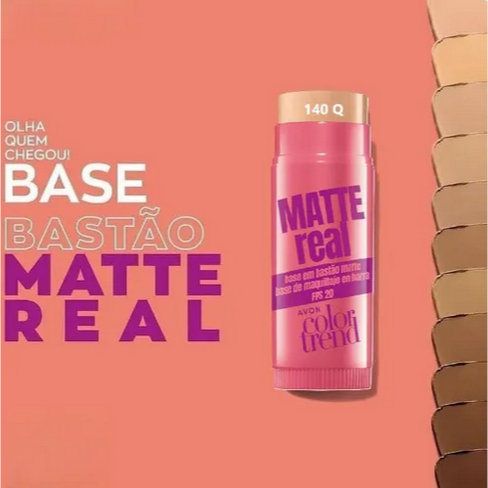 Base Bastão Colortrend Matte Real FPS20 Avon em Oferta na Shopee