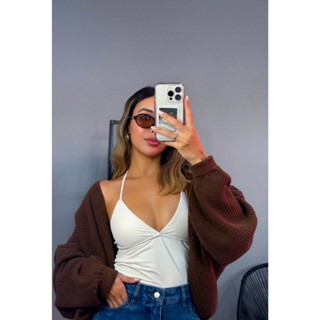 Cardigan de Tricot Mousse Casaco Curto Feminino Manga Longa Bufante Casaqueto de Tricô Fio Musse Inverno em Oferta na Shopee